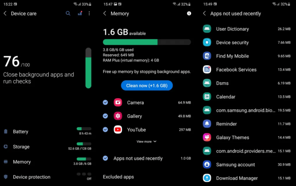 How to check RAM usage on Samsung