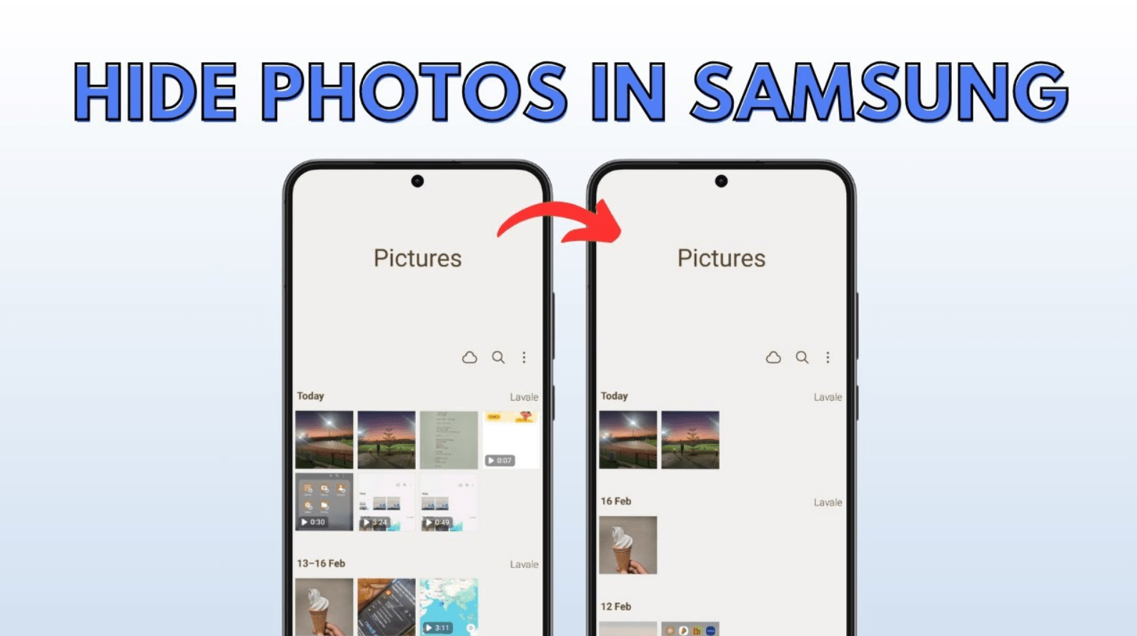 how to hide photos from gallery in samsung