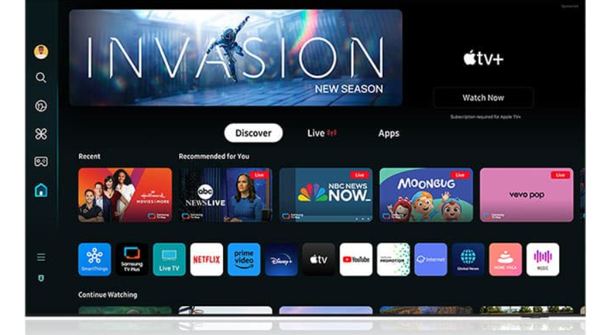 samsung tv home screen